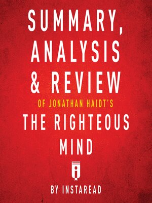 cover image of Summary, Analysis & Review of Jonathan Haidt's the Righteous Mind by Instaread